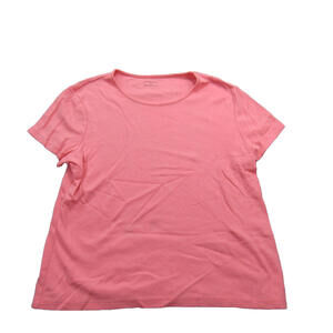 Croft & Barrow Shirt Womens Medium Pink Crewneck 100% Pima Cotton Casual Tee‎